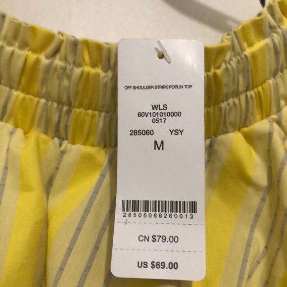 Off Shoulder Stripe Poplin Top - Picture 2 of 3